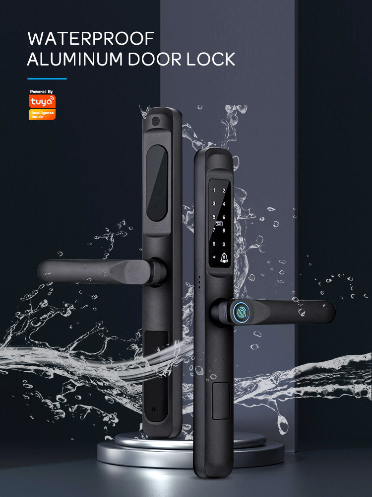 Tediton Automatic Biometric Fingerprint Aluminum Lock for 85mm/92mm Euro Mortise Sliding Door Lock