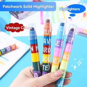 热销2pcs拼接荧光笔绘制流畅环保安全无毒固体荧光笔套装 - Product Image 2