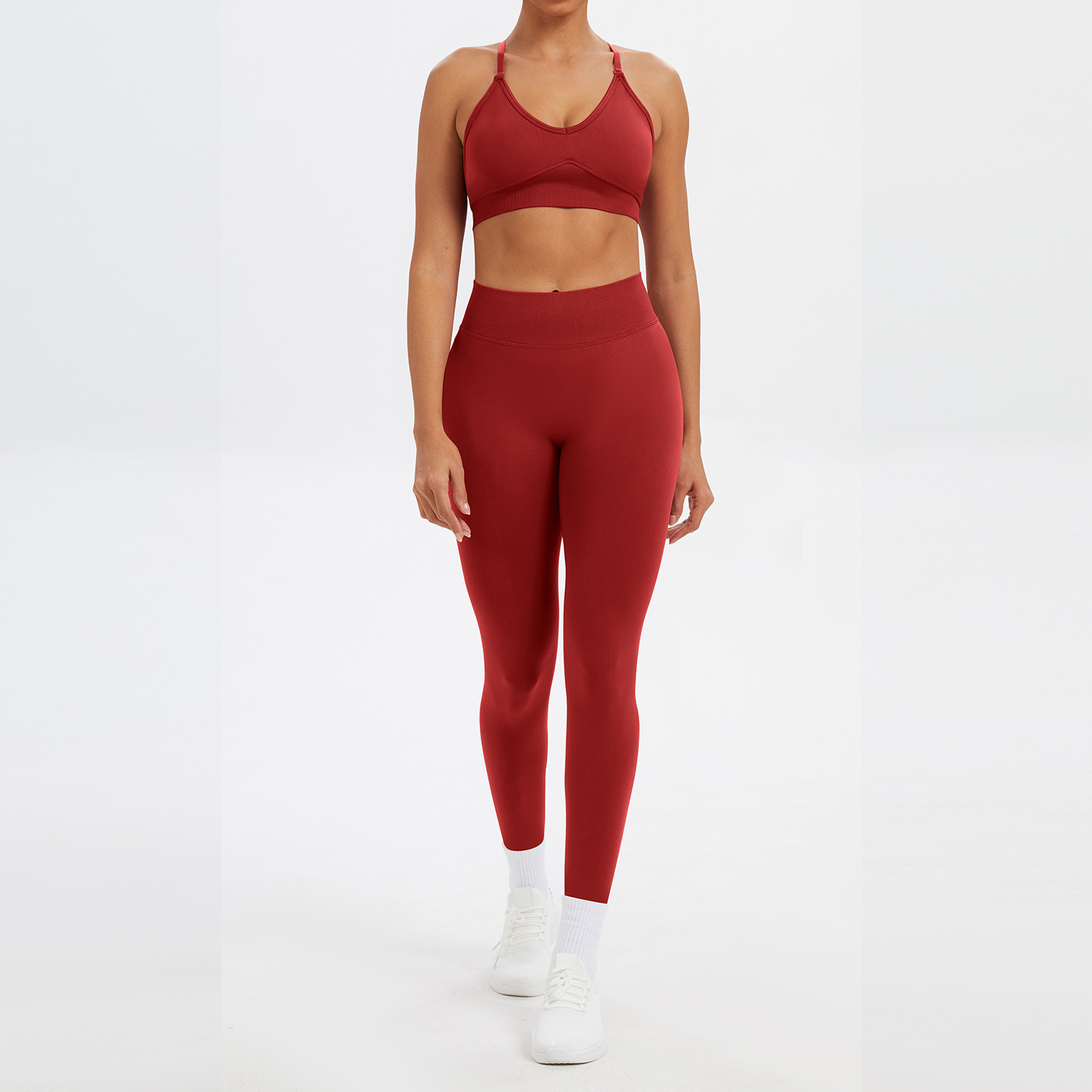 Autumn red-bra and long pants