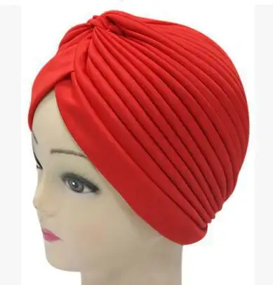 Europa y los Estados Unidos Exportar Moda barata Musulmán Pañuelo Sombrero Raya étnica Sin borde Indian Baldhead Sombreros para mujeres