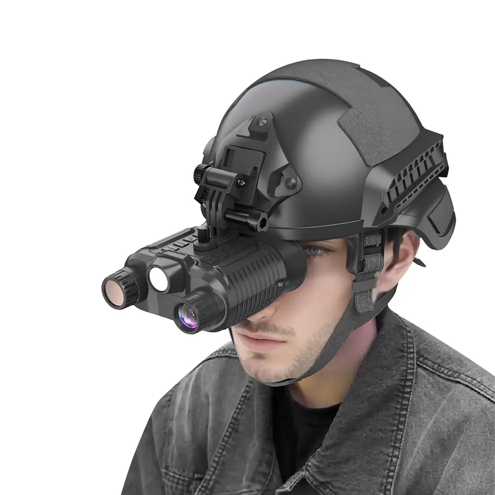 36MP 4K UHD 헬멧 장착 야간 투시경 쌍안경 헤드 장착 전술 400M 사냥 적외선 디지털 NVG 고글