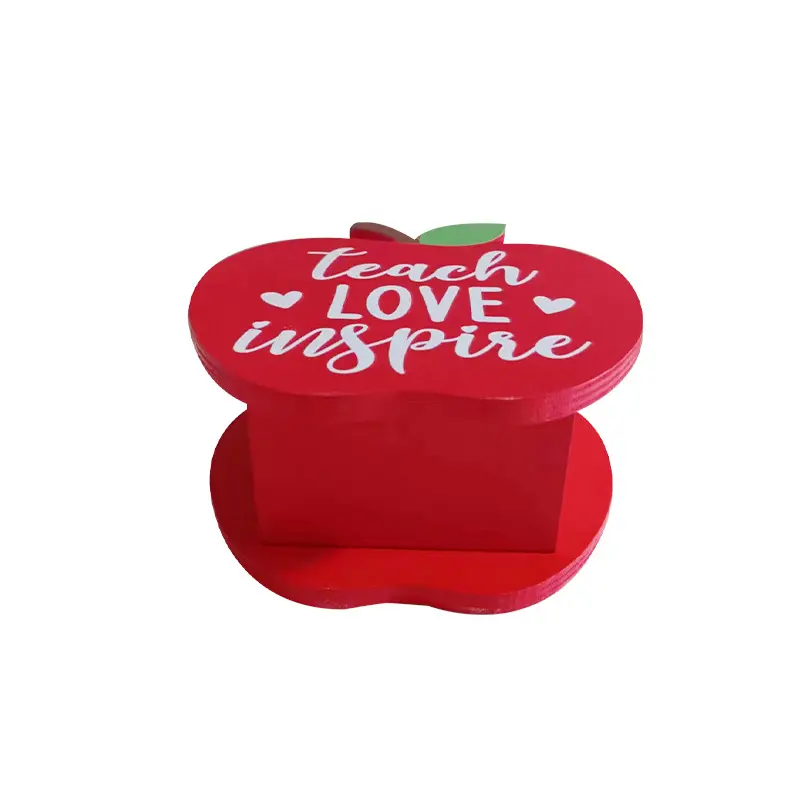 Offre Spéciale éducateur artisanat enseignant appréciation cadeaux bureau organisateur pomme porte-crayon en bois pour les enseignants jour cadeau décoration