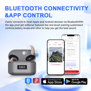 JINGHAO OTC أداة مساعدة على السمع مع تطبيق ذكي بتقنية البلوتوث قابلة لإعادة الشحن مع شاشات رقمية عالية الدقة - Product Image 2
