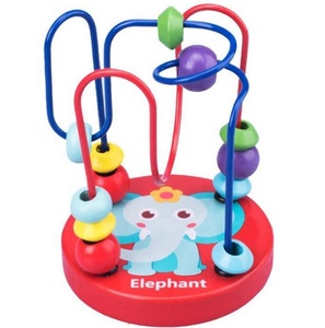 Mini cartone animato fai da te in legno con perline giocattolo per 1-3 anni di età per bambini di riconoscimento del colore educazione precoce Puzzle genitore-bambino - Product Image 3