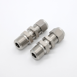 YBMC Tube to Male <strong>Pipe</strong> Bulkhead Male Connector for Instrument Compression Fittings with Double Ferrule Cutting Ring - Product Image 3