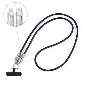 Fashionable Mobile Phone <strong>2</strong> <strong>in</strong> <strong>1</strong> Lanyard PD 60W C to C Charging Cable Zinc Alloy Lock TYPC C Cable for iPhone 16 Pro Max - Product Image 5