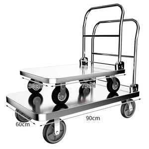 मध्यम स्टील कार्ट 400 किलोग्राम भार 6 इंच पहियों ब्रेक फोल्डेबल संभाल भारी शुल्क परिवहन ट्रॉली - Product Image 5