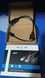 用于电脑显卡笔记本电脑的HDMI至显示端口适配器4K60Hz HDMI公至显示端口母转换器电缆 (单向)
