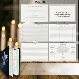 Custom Hard Cover Condolence Book Set Perfect Binding Fancy Offset Paper for Funeral Guest Sign-In &amp; Loving <strong>Memory</strong> - Product Image 5