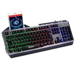 Teclado mecánico con cable USB, luz RGB de arcoíris para ordenador de juegos, 104 teclas, ergonómico, Multimedia, para juegos de ordenador - Product Image 2