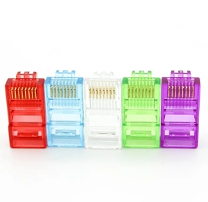 Transparenter/farbiger Cat6/Cat6a/Cat5e-Kristallkopf durch Loch RJ45-Modularstecker UTP/FTP/SFTP 8P8C-Netzwerkanschluss - Product Image 2