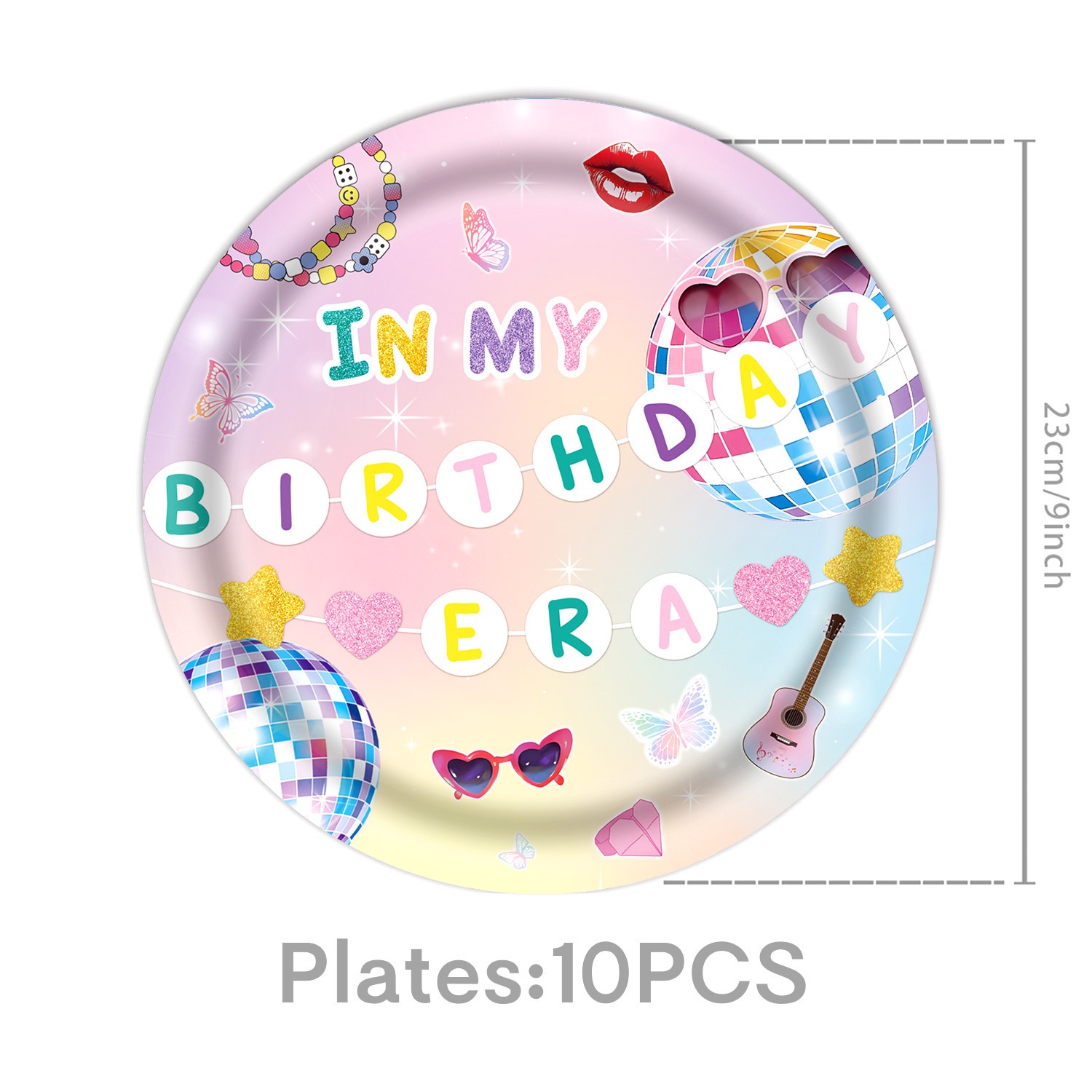 Assiettes en carton colorées 23 cm 10 pièces