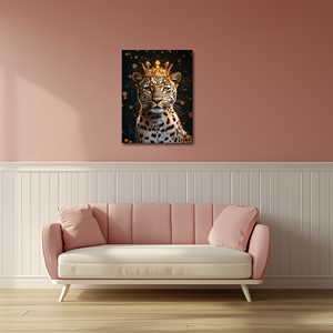 REGAL uy nghi: động vật với một vương miện vàng và splashes của vàng vải nghệ thuật in ấn tường nghệ thuật trang trí - Product Image 5