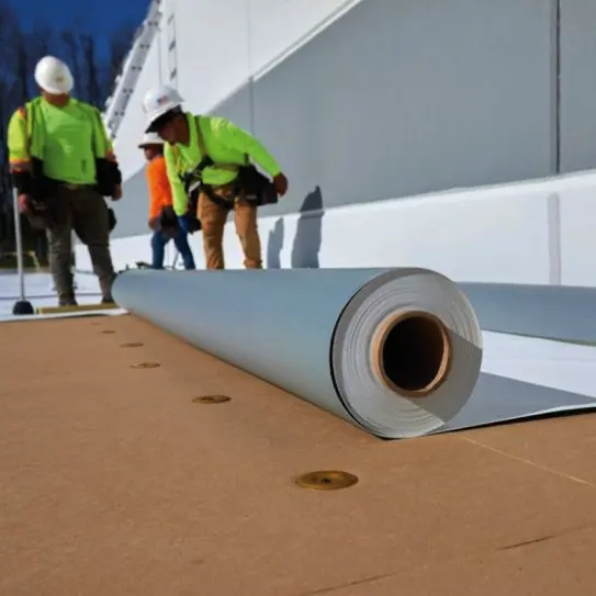 Membranas impermeabilizantes de PVC para telhados TPO, material de construção para construção de casas, membranas impermeáveis para telhados