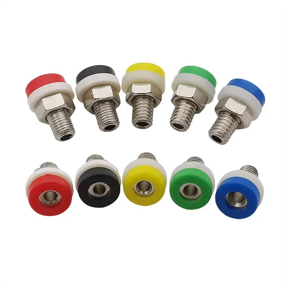 Enchufe hembra de 2mm, Conector de Terminal de poste de encuadernación, Panel PCB, 5 colores, 20 Uds.