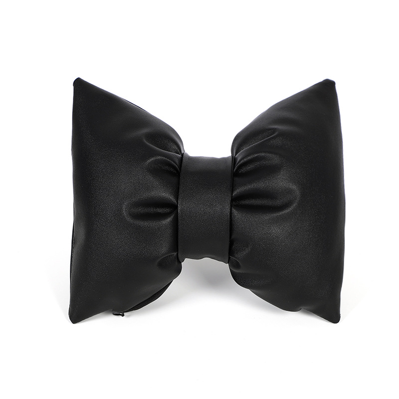Oreiller de tête en cuir noir