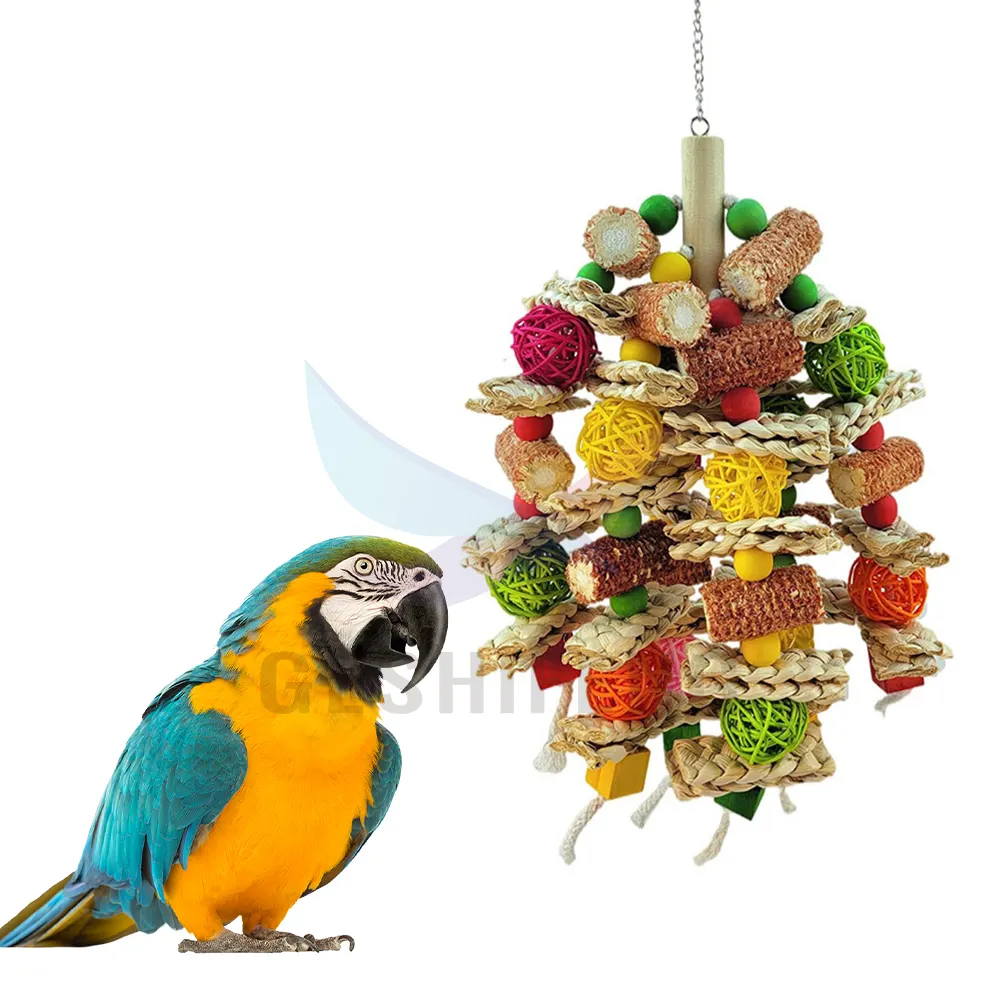 Beautiful Design Wooden Parrot Bird Toys Pet Bird Parrot Fun Chewing Toy