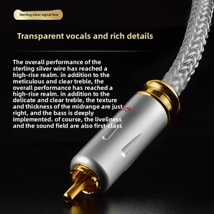 Cable de Audio de plata pura de 16 hilos de gama alta, señal RCA Dual para accesorios de altavoz de sonido HiFi para altavoz AMPLIFICADOR DE REPRODUCTOR DE CD - Product Image 3