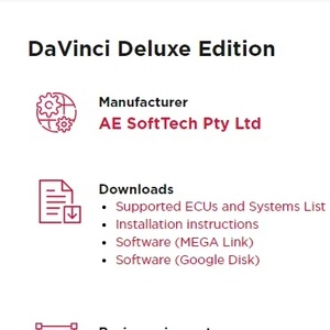 2024 Última versión del software DaVinci Deluxe Edition relacionado con el moderno sistema anticontaminación DTC DPF EGR SCR TVA MAF - Product Image 1