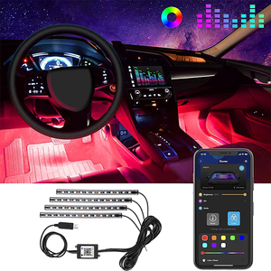 ร้อนขาย48 LED 5050 Rgb Led การควบคุมระยะไกล APP ควบคุมเพลงรถบรรยากาศแสงนำแถบ - Product Image 5