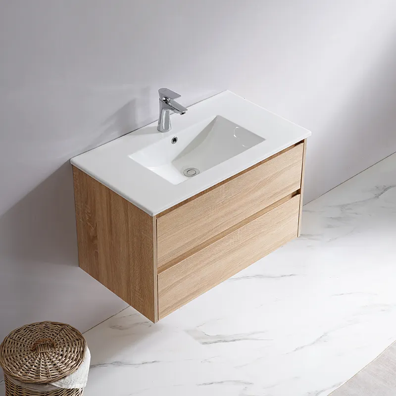 Mobile moderno in compensato personalizzato da appendere alla parete e mobile lavabo da bagno in ceramica