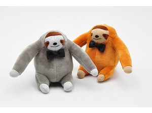 愚かなナマケモノソフトぬいぐるみクマおもちゃキーチェーンラバーバッグペンダントPP充填刺繍ロゴホームストレスリリーフ洗浄ポリエステル