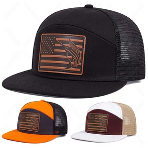 Alla moda cappello da camionista con motivo bandiera americana Cool Fish <span class=keywords><strong>Design</strong></span> con cappuccio a rete per un comodo Snapback regolabile alla moda