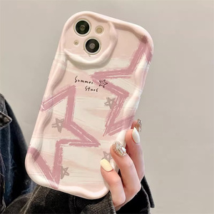 เคสโทรศัพท์ TPU นิ่มลายดาวห้าแฉกสีชมพูฝาครอบกันกระแทกแบบใสสำหรับ Redmi A5/A4/14C/เทอร์โบ4/A3 Pro - Product Image 2
