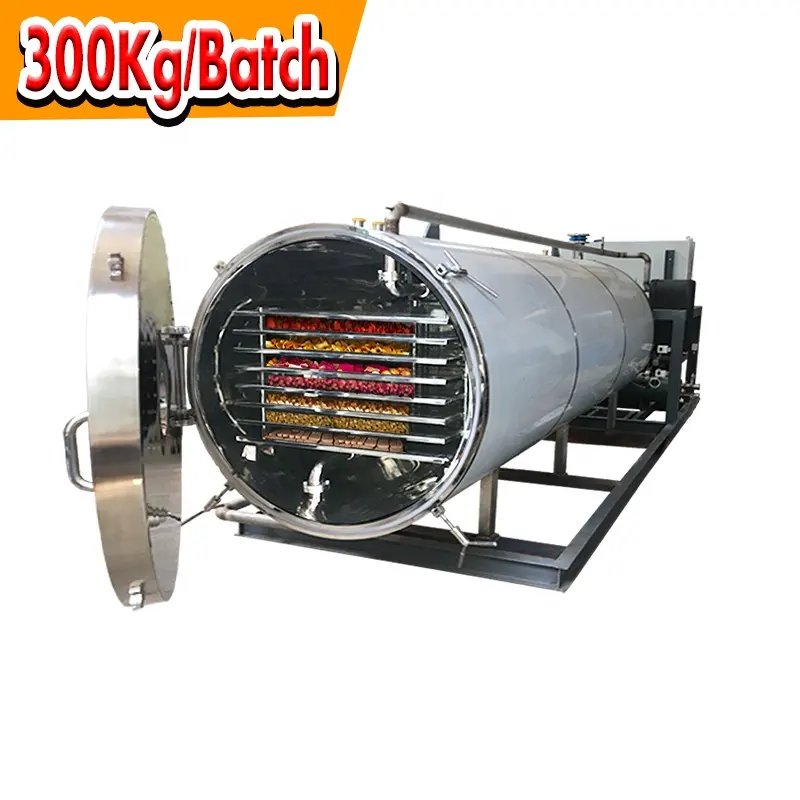 Liofilizzatore per alimenti a tamburo per essiccazione sottovuoto industriale raffreddato ad acqua da 300Kg