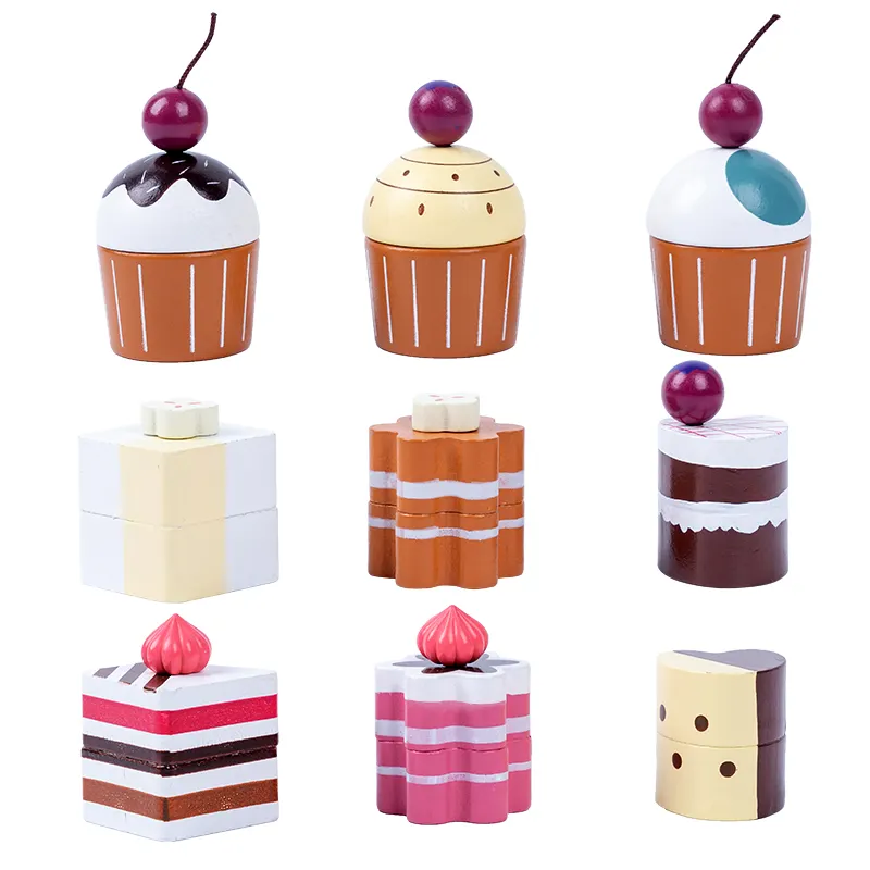 Giocattoli educativi di alta qualità per bambini Dessert cioccolato set cucina per bambini pomeriggio gioco di simulazione del tè in legno