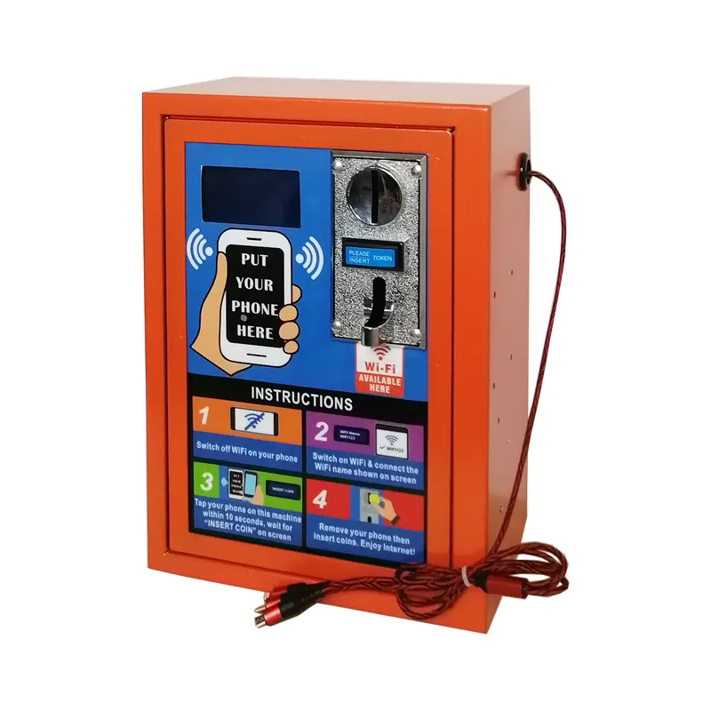 2023 Coin Operated Máquina Vendo Self-service WiFi Vending Machine Adicionar Cabo De Carregamento Distributeur Automatique Hotspot