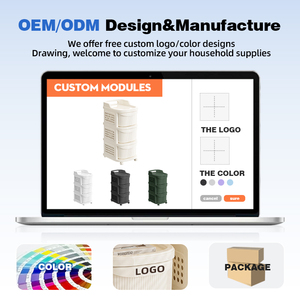 WANUO Chariot de rangement pour crème à 2/3/4/5 niveaux Chariot de rangement pour snacks Chariot de rangement à roulettes en plastique avec tiroirs - Product Image 6