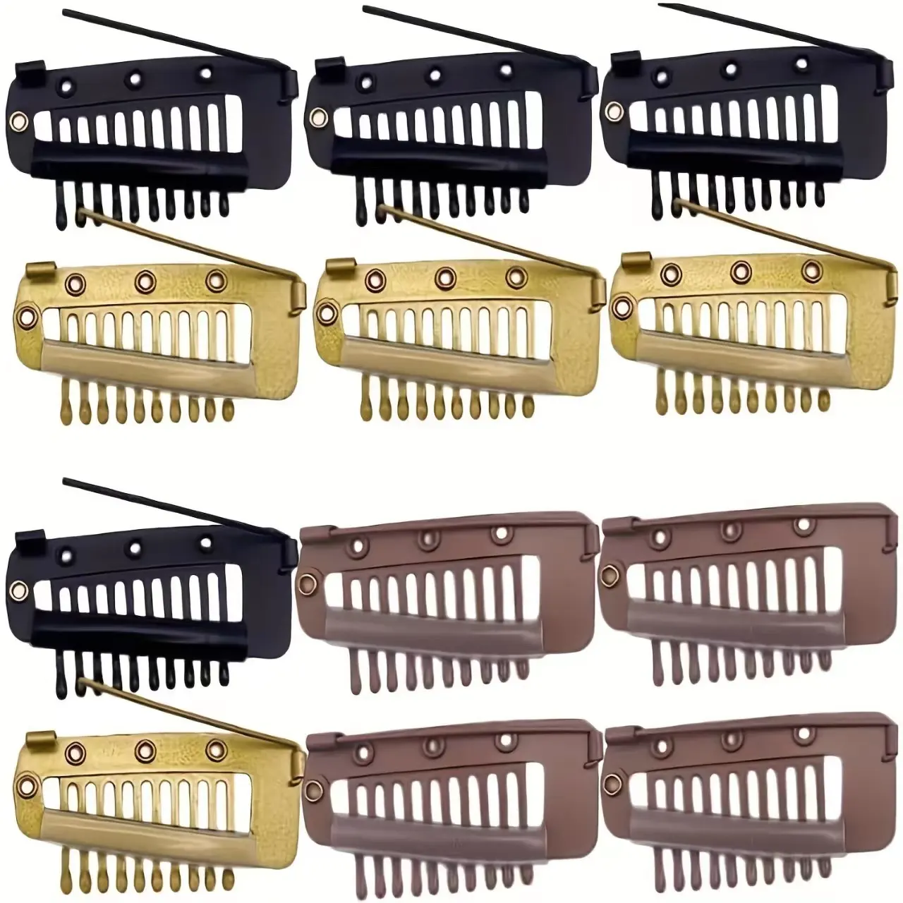 Mylulu Stock plus de styles différents en métal et plastique salon de coiffure perruque Chunni clip avec épingle de sûreté pinces d'extension de cheveux