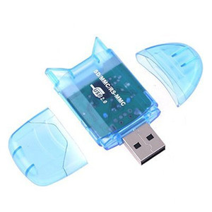Lettore di schede USB all in 1 USB 2.0 Mini trasparente multifunzione CF TF SD XD MS adattatore per lettore di schede di memoria Multi-Card blu - Product Image 4