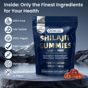 OEM tinh khiết Himalaya shilajit Gummies với Ashwagandha nghệ Piperine Choline bổ sung cho năng lượng, cân bằng cortisol, ngủ - Product Image 5