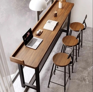 实木阳台吧台靠窗靠墙家居高脚桌椅组合桌 - Product Image 1