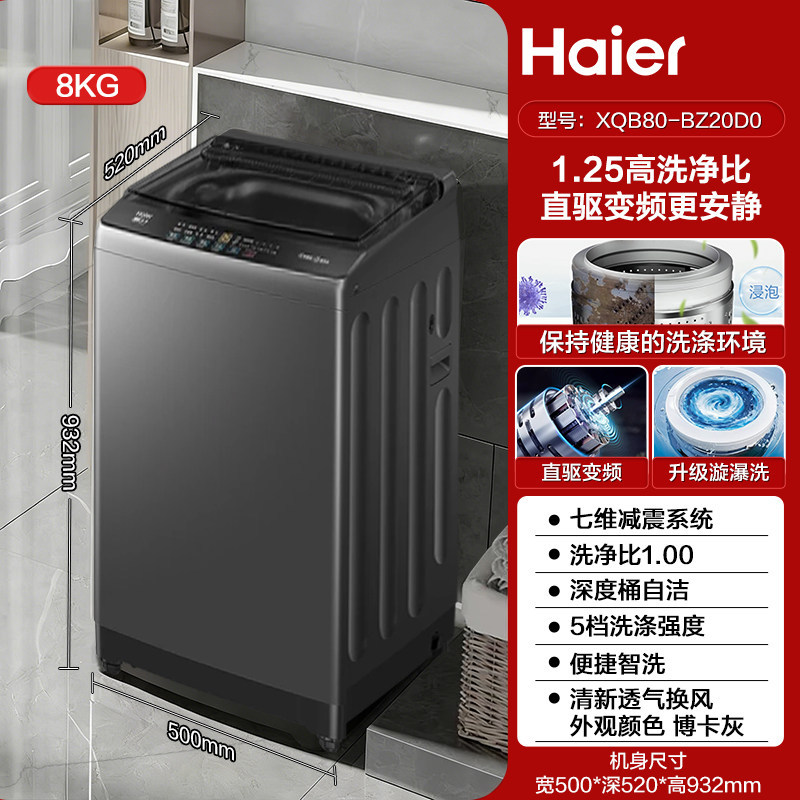 Dry weight - Boca Grey direct drive 8 kg XQB80-BZ20D0