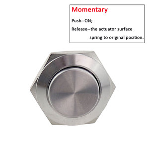 Interruttore a pulsante in metallo da 19MM 2pin, pulsante di blocco della porta - Product Image 4