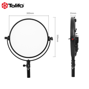Tolifo R-S60B 60w 600 <strong>LEDs</strong> 12inch 3200K-5600K Bi-color Continuous Photography Round Panel Soft <strong>LED</strong> Video Light - Product Image 2