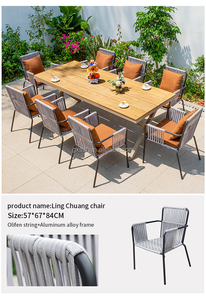 Conjunto de muebles de jardín de ratán Silla de comedor Marco de aluminio Restaurante Sillas al aire libre