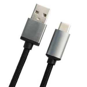 免费样品高质量1M <span class=keywords><strong>USB</strong></span> <span class=keywords><strong>2.0</strong></span>至C型电缆快速数据传输6A电流铝壳尼龙护套充电器