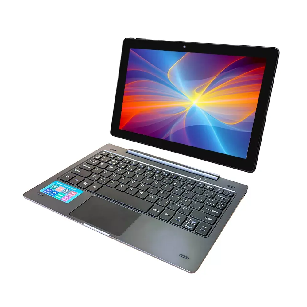Fabriek Levering Z8350 Quad Core 4Gb + 64Gb 10.1 Inch Laptop 2 In 1 Venster 10 Tablet Pc Met Afneembare Toetsenbord Case