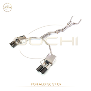 <span class=keywords><strong>Audi</strong></span> <span class=keywords><strong>S6</strong></span> S7 C7 için OUCHI paslanmaz çelik egzoz Catback susturucu vanalar Resonant tüp otomatik performans boruları ile 2013-2017 4.0T