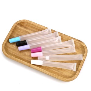 15ml Transparent Lip Gloss Flexible <strong>Tube</strong>, <strong>Slender</strong> Slanted Mouth, White Extruded <strong>Tube</strong> Packaging Material - Product Image 5