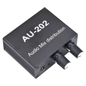 AU-202 Power <strong>amplifier</strong> Audio <strong>amplifier</strong> Audio signal <strong>amplifier</strong> Headset external volume power <strong>control</strong> two <strong>outputs</strong> - Product Image 1