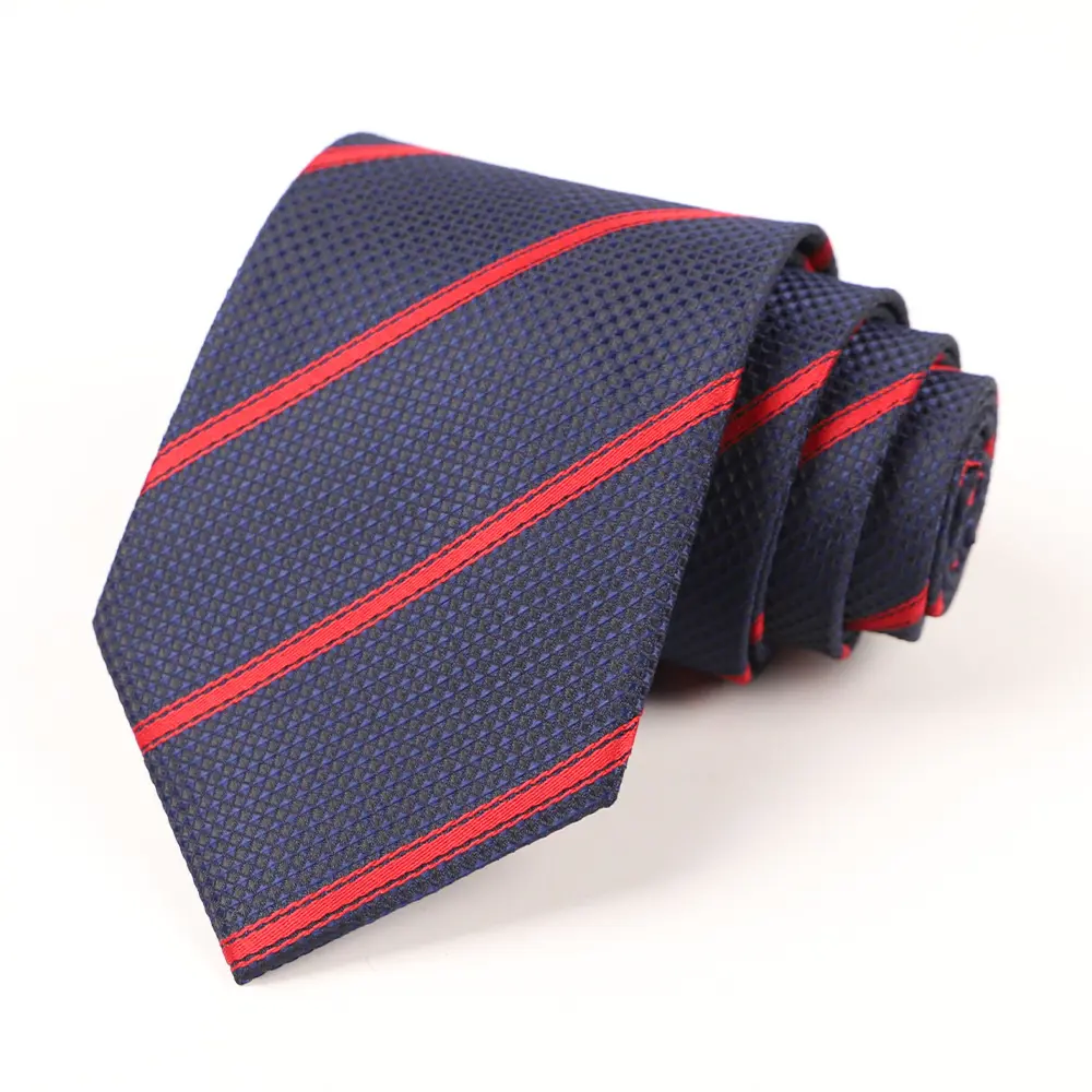 Cravatta in tessuto di seta da uomo cravatta Skinny cravatte da sposa a righe rosse moda uomo cravatte formali accessori per camicie