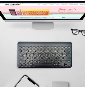 Teclado inalámbrico BT 2,4G Teclado Oficina Chocolate Keycap, diseño compacto Teclado inalámbrico para computadora