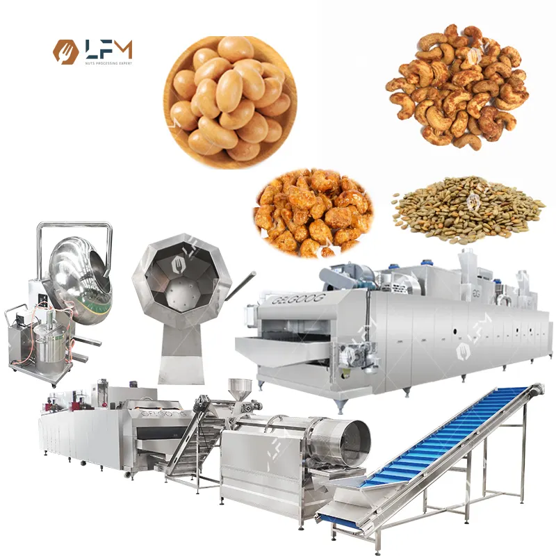 Candied Nuts Roasting Coating Making Machine Provider Roasted Peanut Salted Caramel Cashew Flavoring Production Line