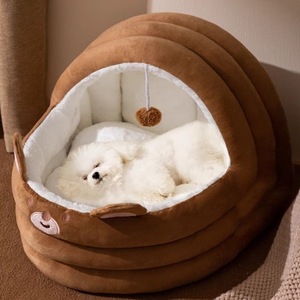 Yüksek kaliteli çevre dostu Pet kedi yuva beşik yatak kış için katı desen ile tüm sezon yarı kapalı köpek evi - Product Image 4