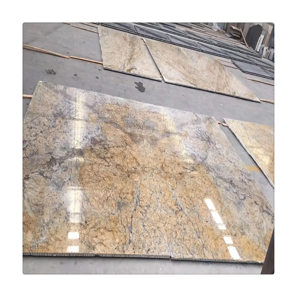 Baipo shivakashi granite golden flower slab price for wall floor tiles